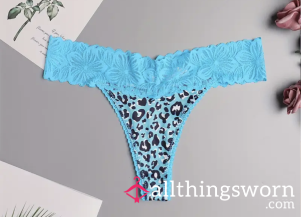 Blue Animal Tanga Thong
