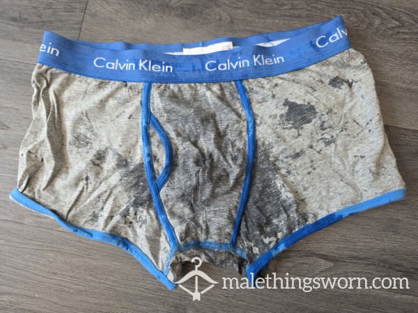 Blue Band Grey Calvin Kleins - 2 Day Wear With Pi*s Stains