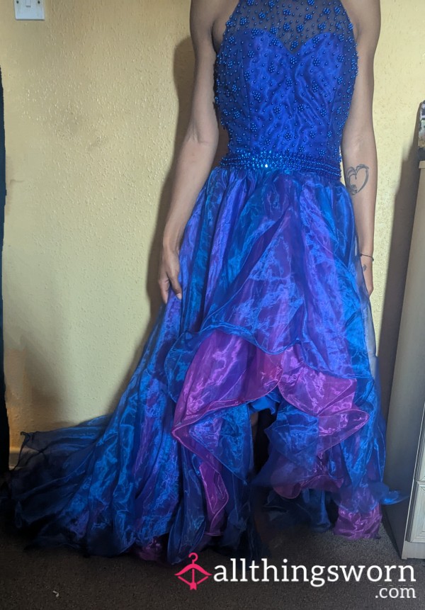 Blue Beaded Goddess Dress - Worn Once