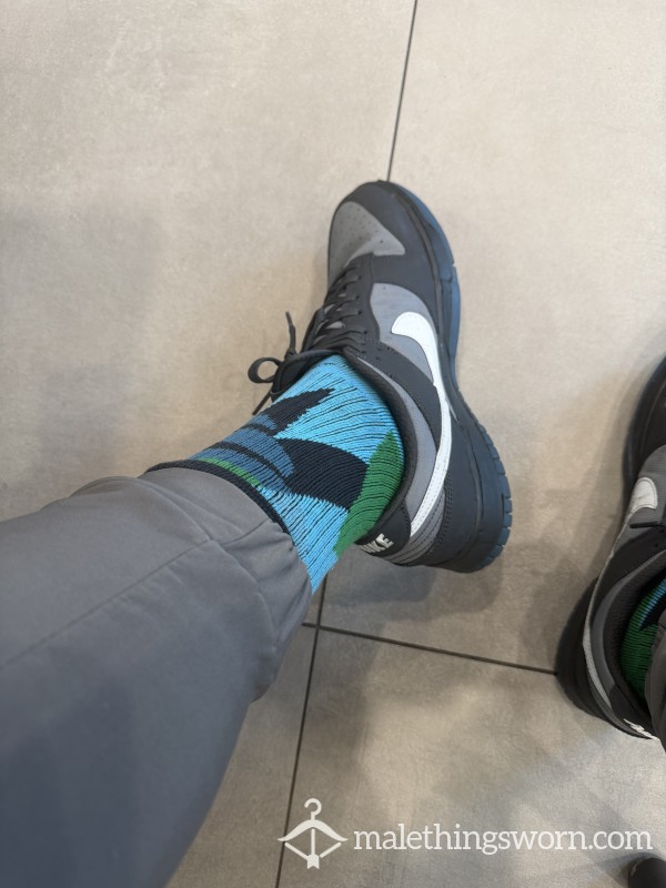 Blue & Black Workout Socks — Worn For You