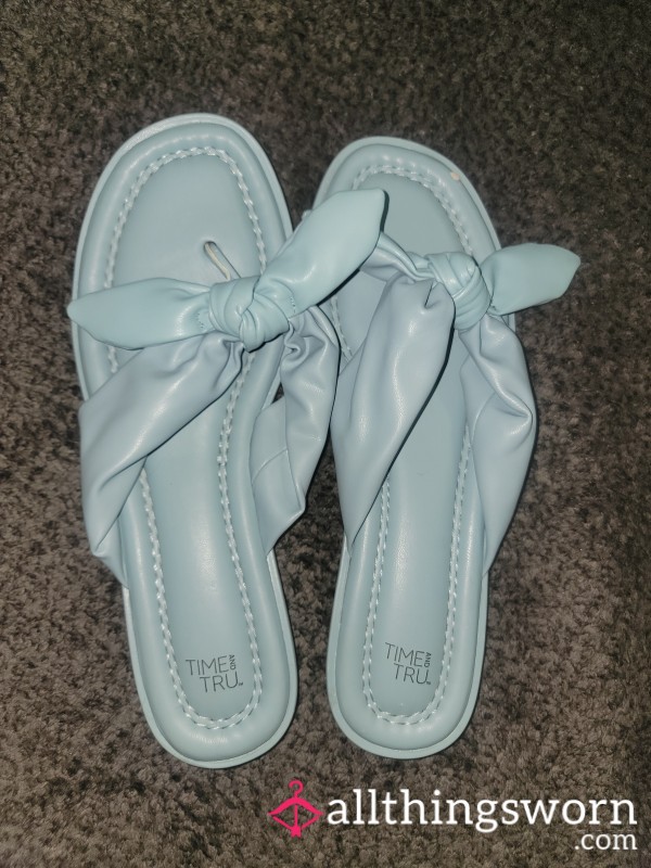 Blue Bow Sandals