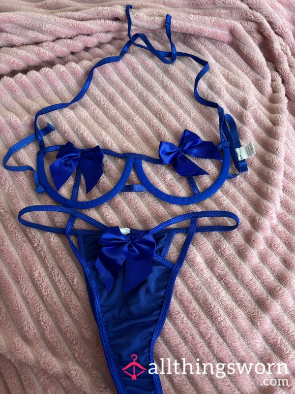Blue Bow Stunning Lingerie Set
