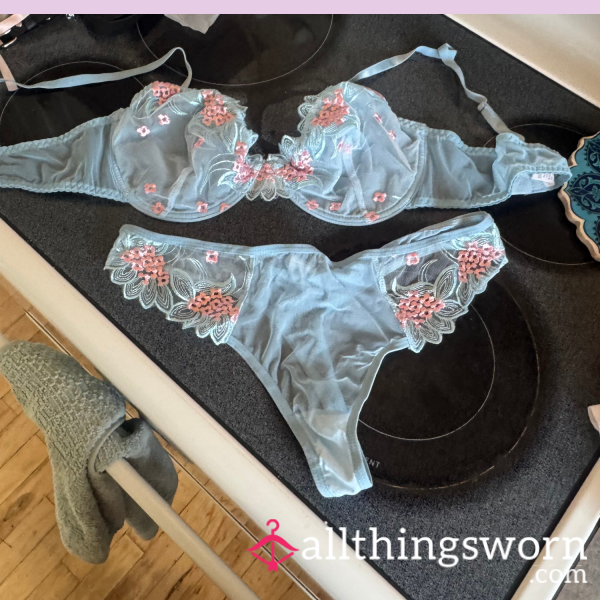 Blue Flor*l Lingerie Set 💙