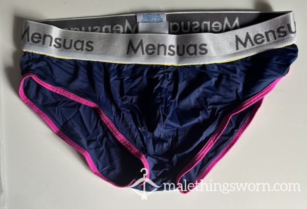 Blue Mensuas Briefs With Pink Piping
