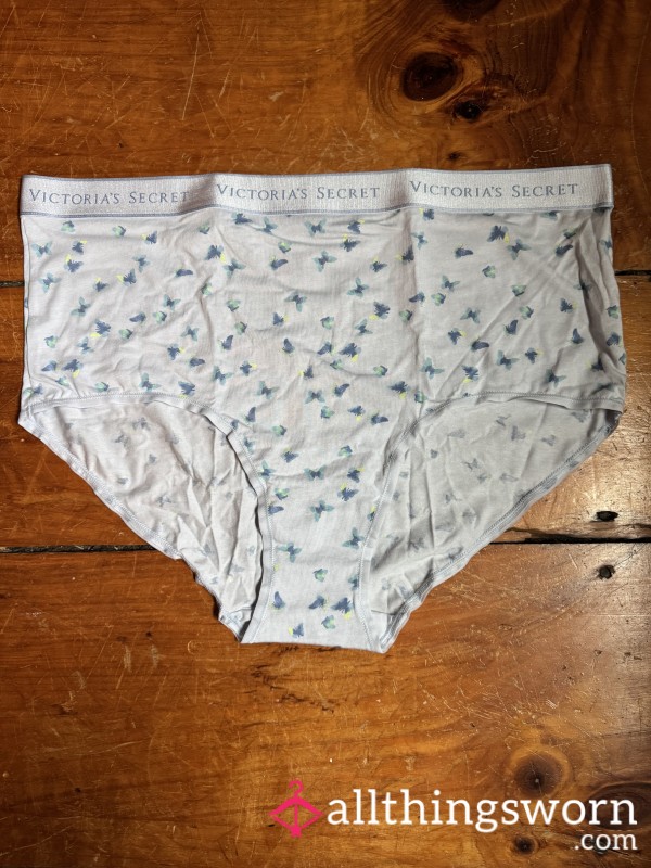 💙🦋 Blue Bu*terfly Print Grannies With Logo Elastic Waist, XXL, VS