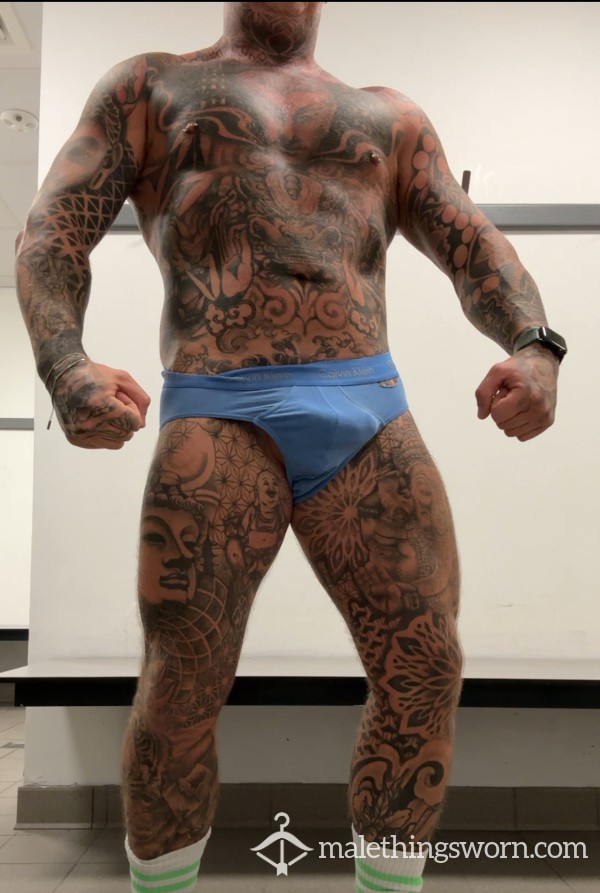 Blue Calvin’s And Socks Soaked In C*m