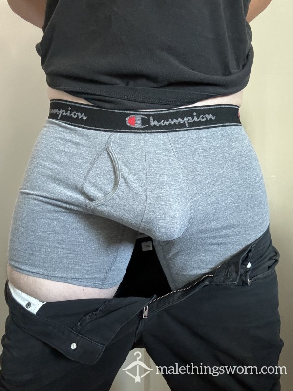 Gray Champion Boxer Briefs