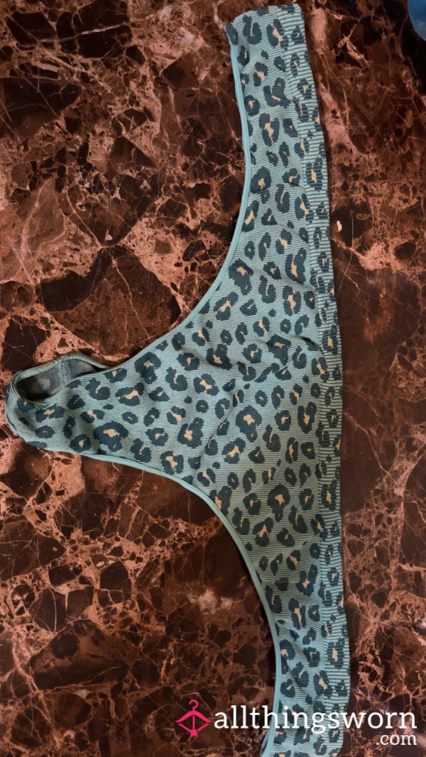 Blue Cheetah Print Thong
