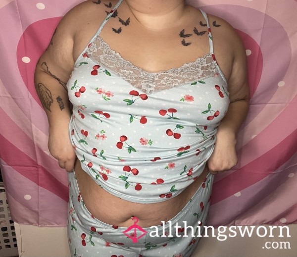 Blue Cherry Sleep Set-Size XL