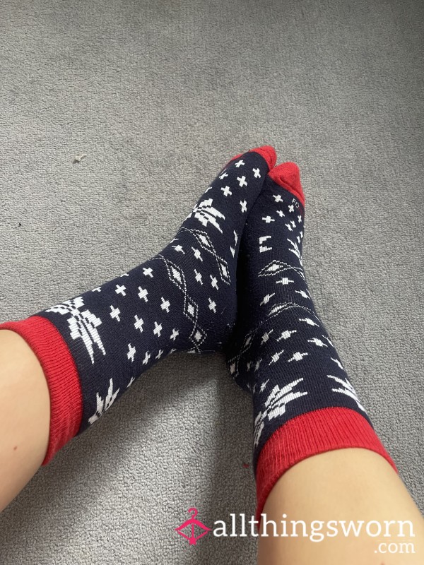 Blue Christmas Socks