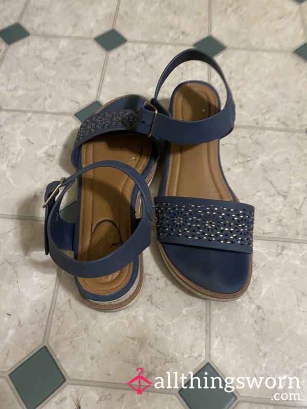 💙 Blue Comfort Sandals | Custom Worn Before Shipping