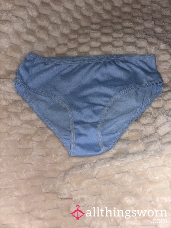 Blue Cotton Bikini Panties