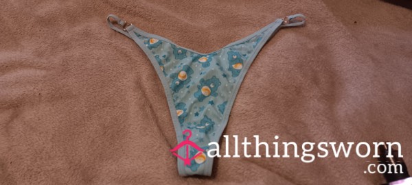 Blue Cotton Care Bears Thong- Size L