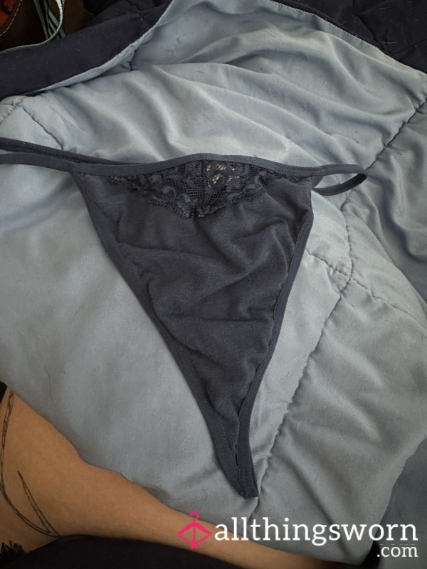 Blue Cotton G-string