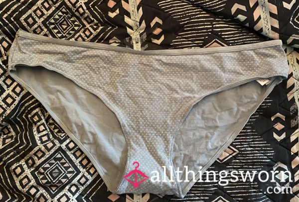 95% COTTON (2 Day Wear)Blue Panties With Tiny White Dots