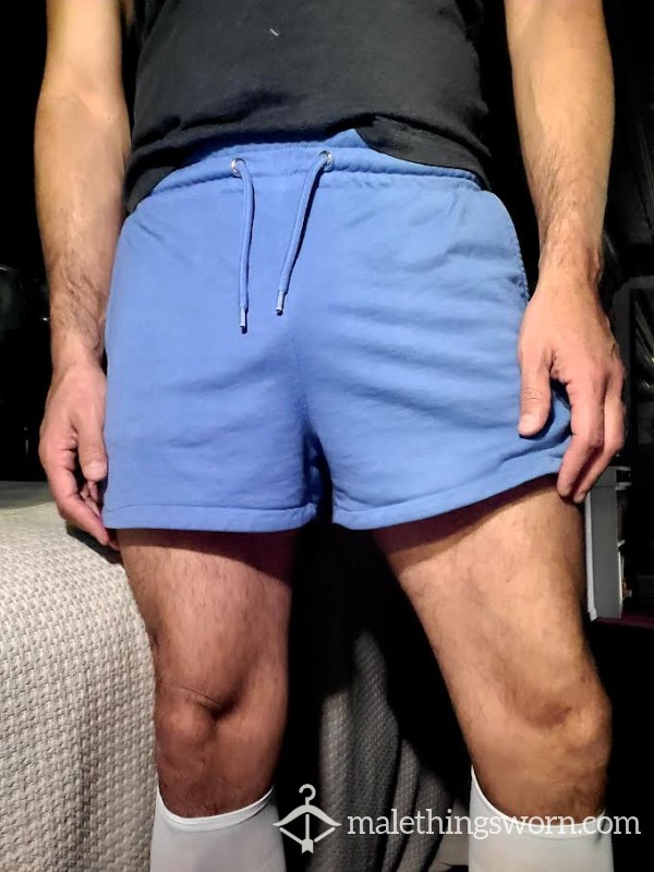 Blue Cotton Shorty Shorts