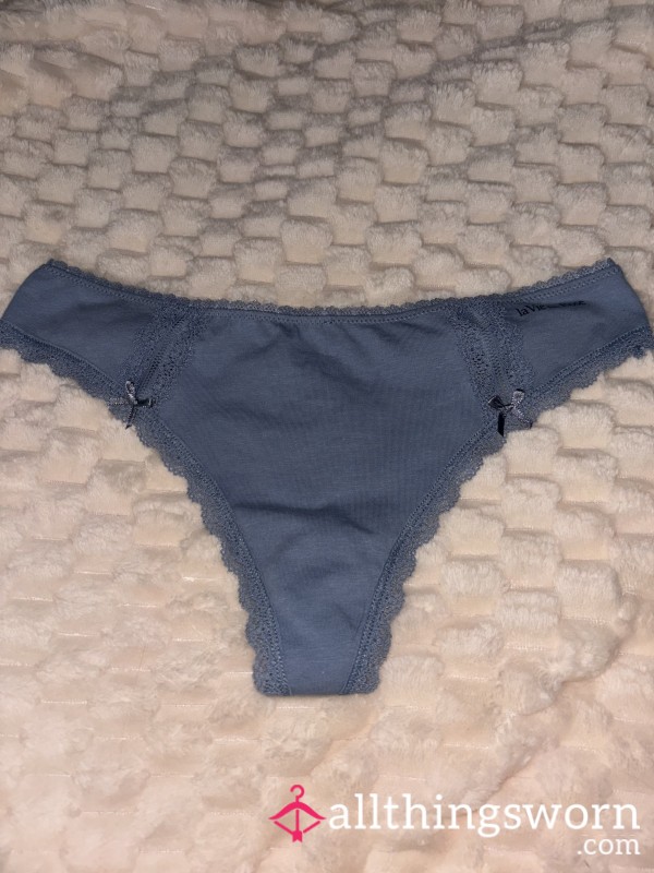 Blue Cotton Thong
