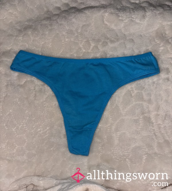 Blue Cotton Thong