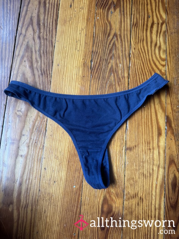Blue Cotton Thong