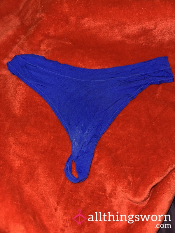 Blue Cotton Thong
