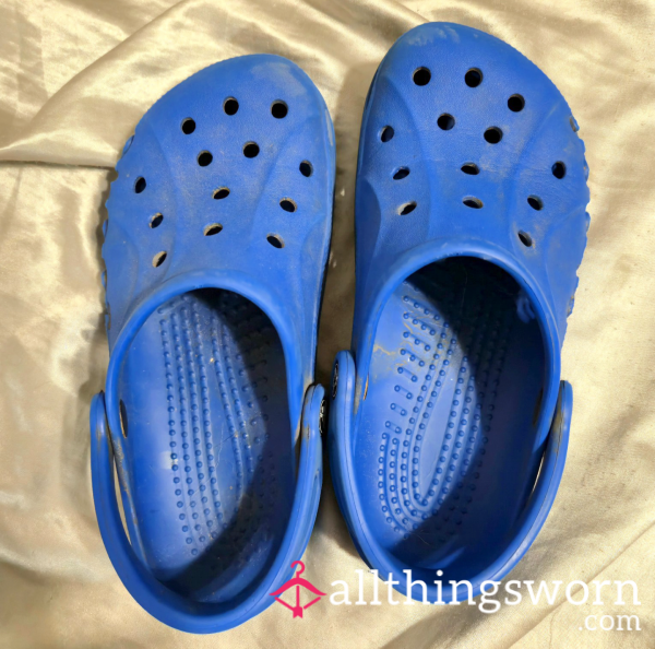 Blue Crocs, Size W6, Worn But Still Has Some Life