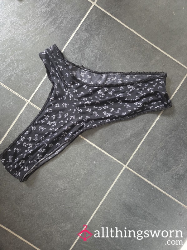 Blue Flor*l Silky Panties