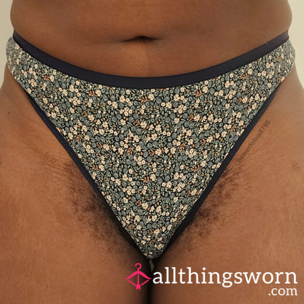 Blue Flor*l Thong