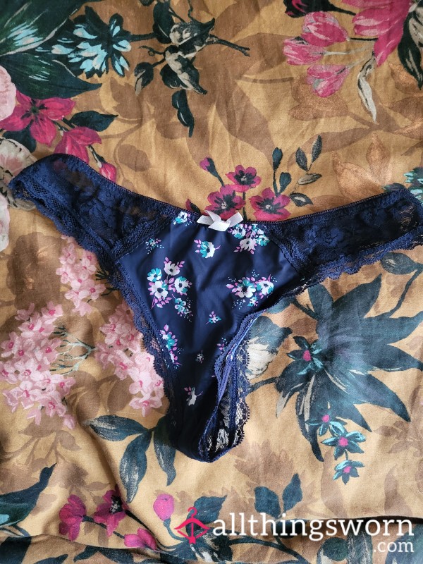 Blue Flor*l Thong