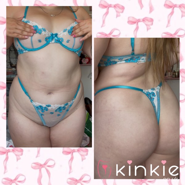 Blue Flower Lingerie Set