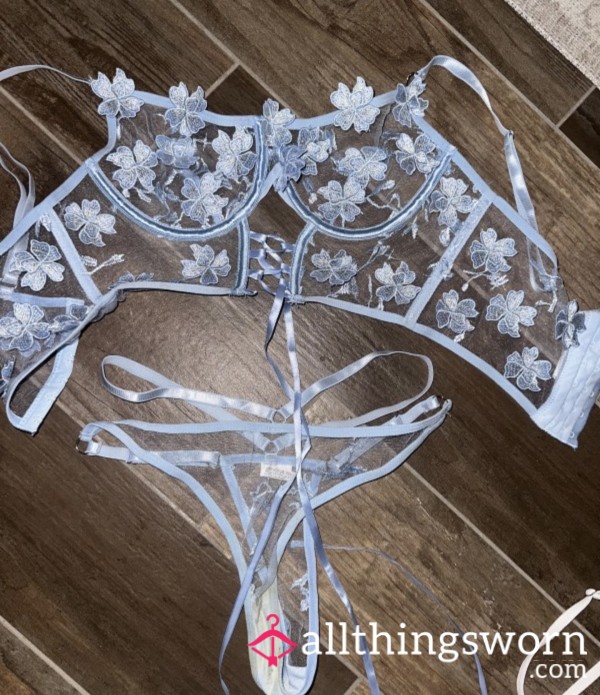 Blue Flower Two Piece Set