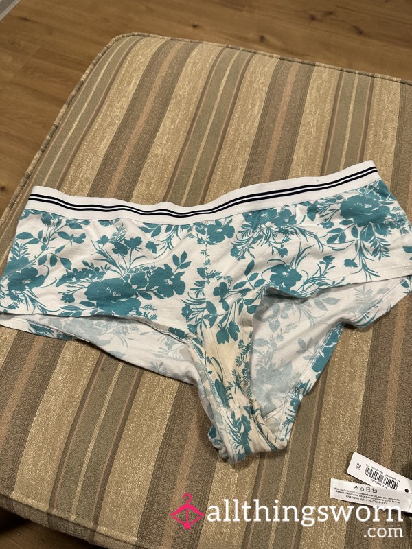 Well Worn Blue Flowers Boyshorts/Panties