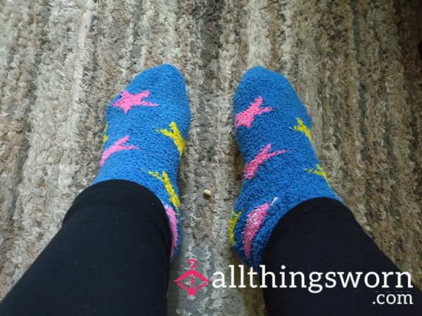 Blue Fluffy Bed Socks, Worn While I Was Sleeping