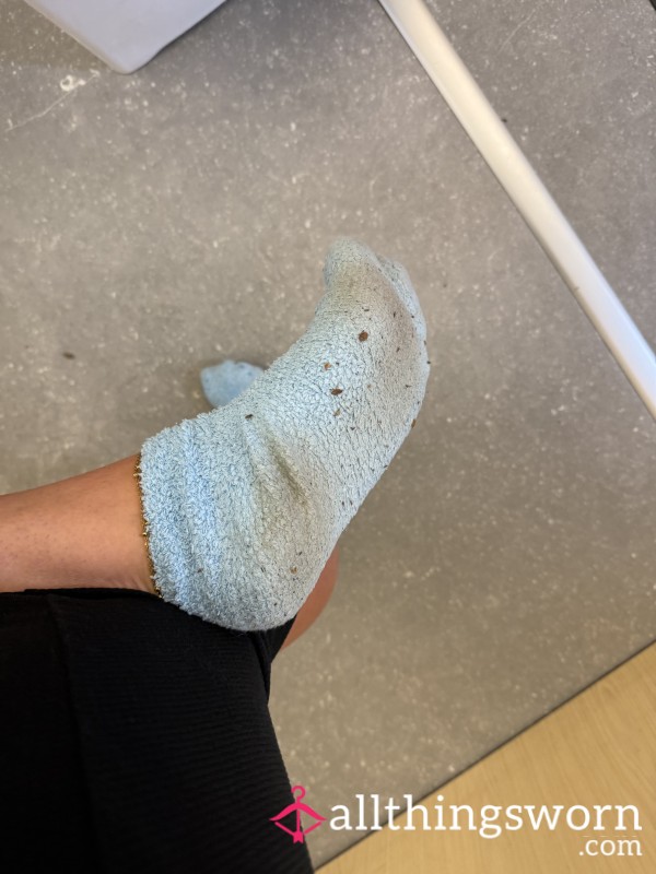 Blue Fluffy Filthy Socks