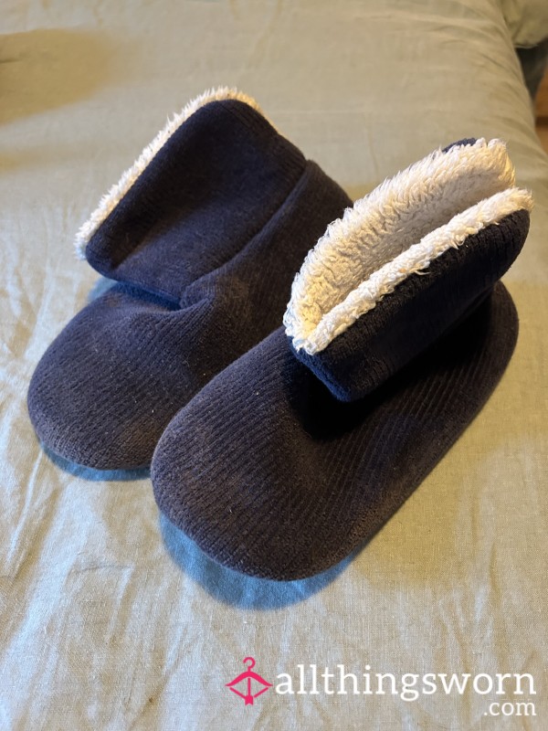 Blue Fluffy Slippers