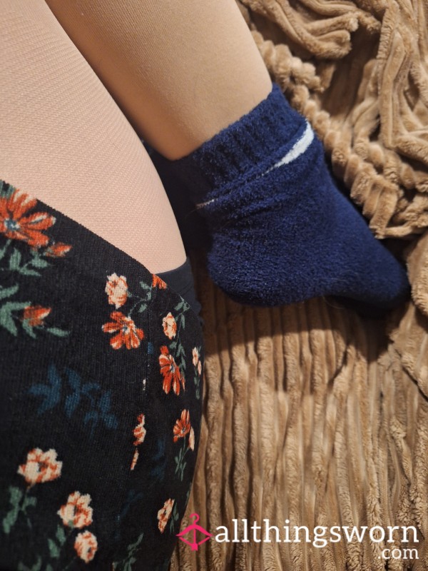 Blue Fluffy Socks