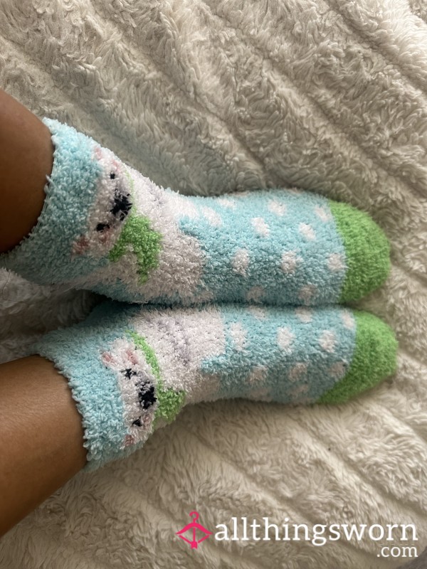 🧸Blue + Green Dirty Fuzzy Socks🧸