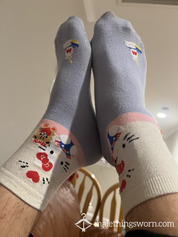 Blue Hello Kitty Socks Teddy Bear