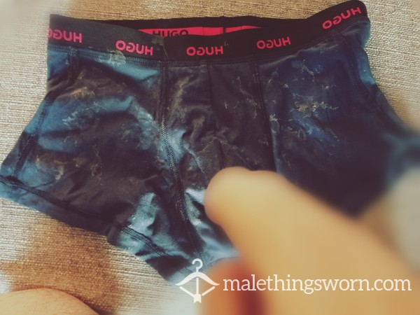 Blue Hugo Briefs C*m Rag.