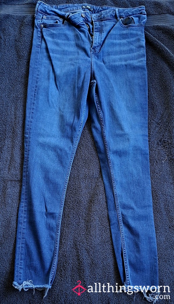 Blue Jeans – Size 18, Scuffed & Worn, Hugged Every Curve