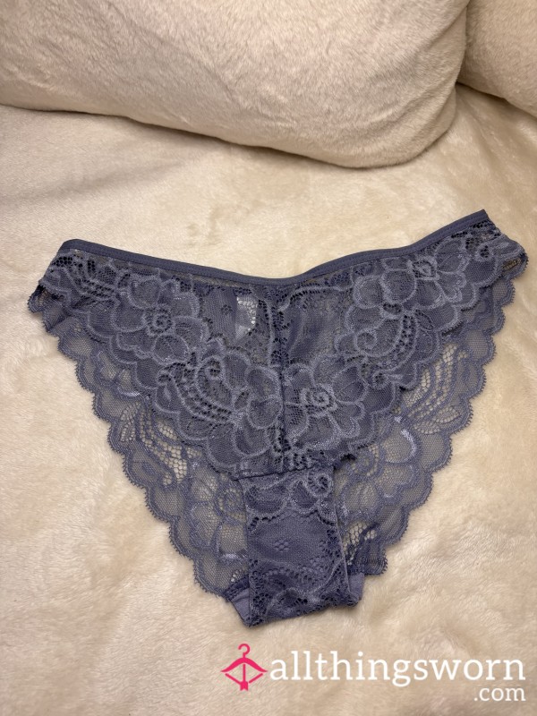 Blue Lace Bikini Panties