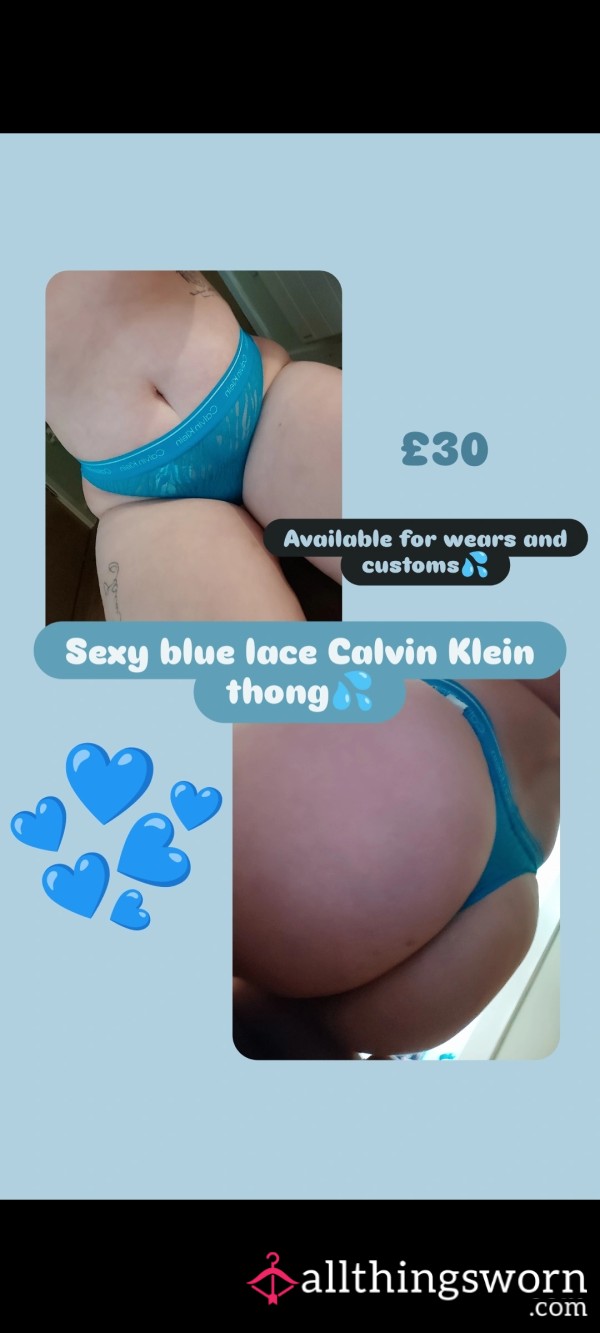 Blue Lace Calvin Klein Thong 💙
