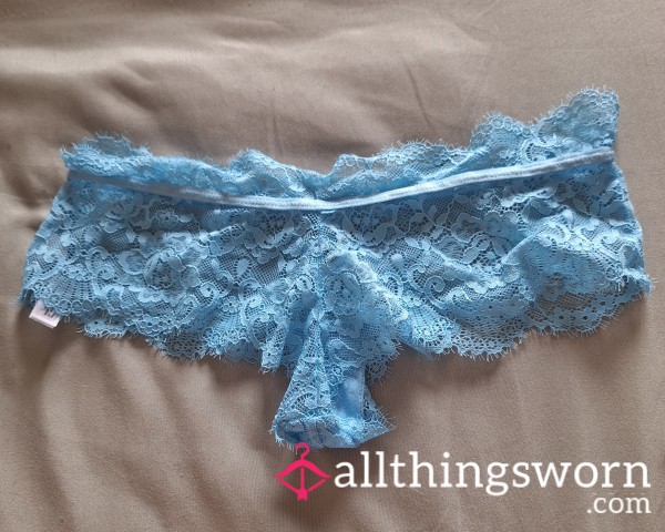 Blue Lace Cheeky Panties