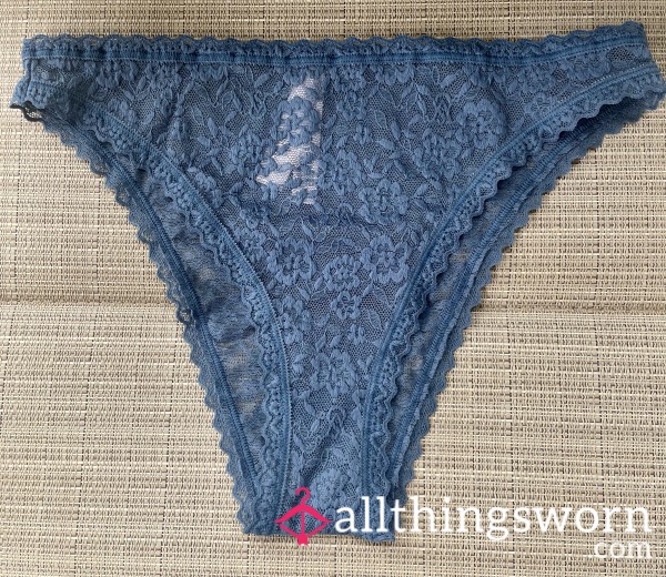 Blue Lace High-Leg Briefs - Victoria’s Secret