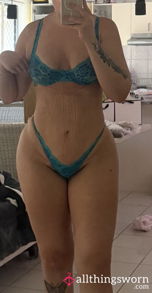 Blue Lace Lingerie Set