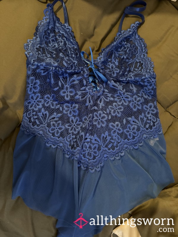 Blue Lace Ruffled All In One😍🙂‍↔️