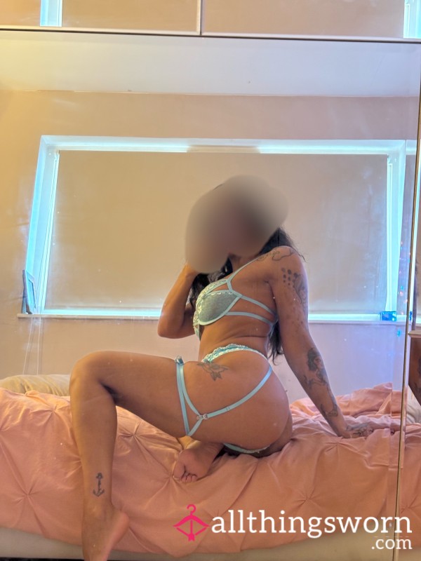 Blue Lace Suspenders S**y MILF