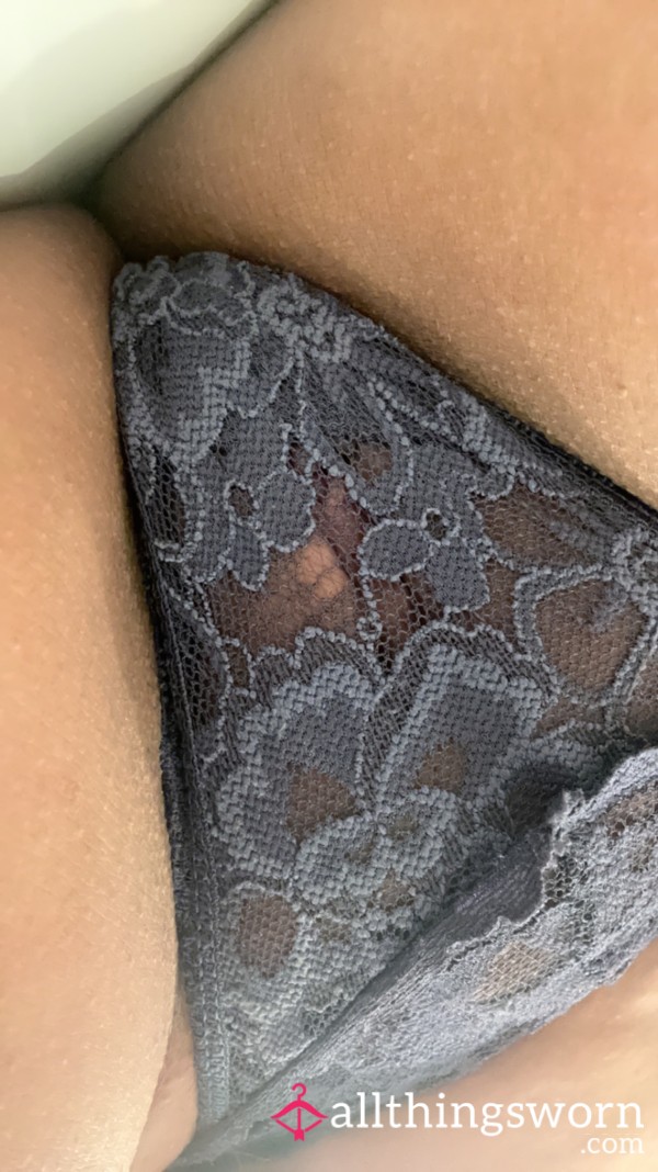 Blue Lace Thong