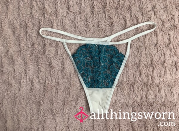 Blue Lace Thong