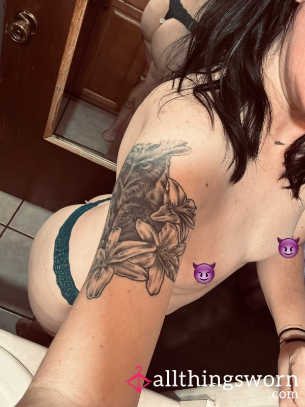 Blue Lace Thong