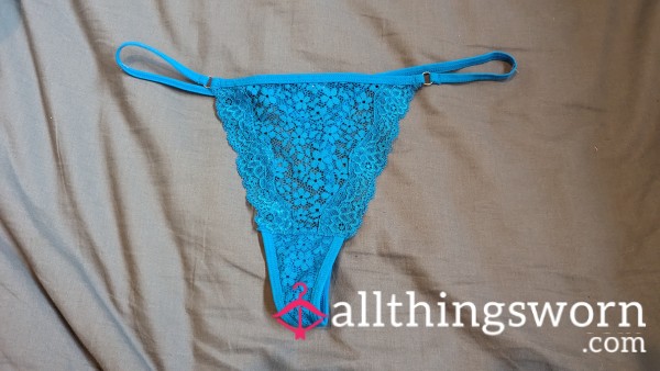 Blue Lace Thong